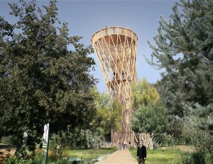 Tour d'observation Jacques Anglade Adela Ciurea structure bois